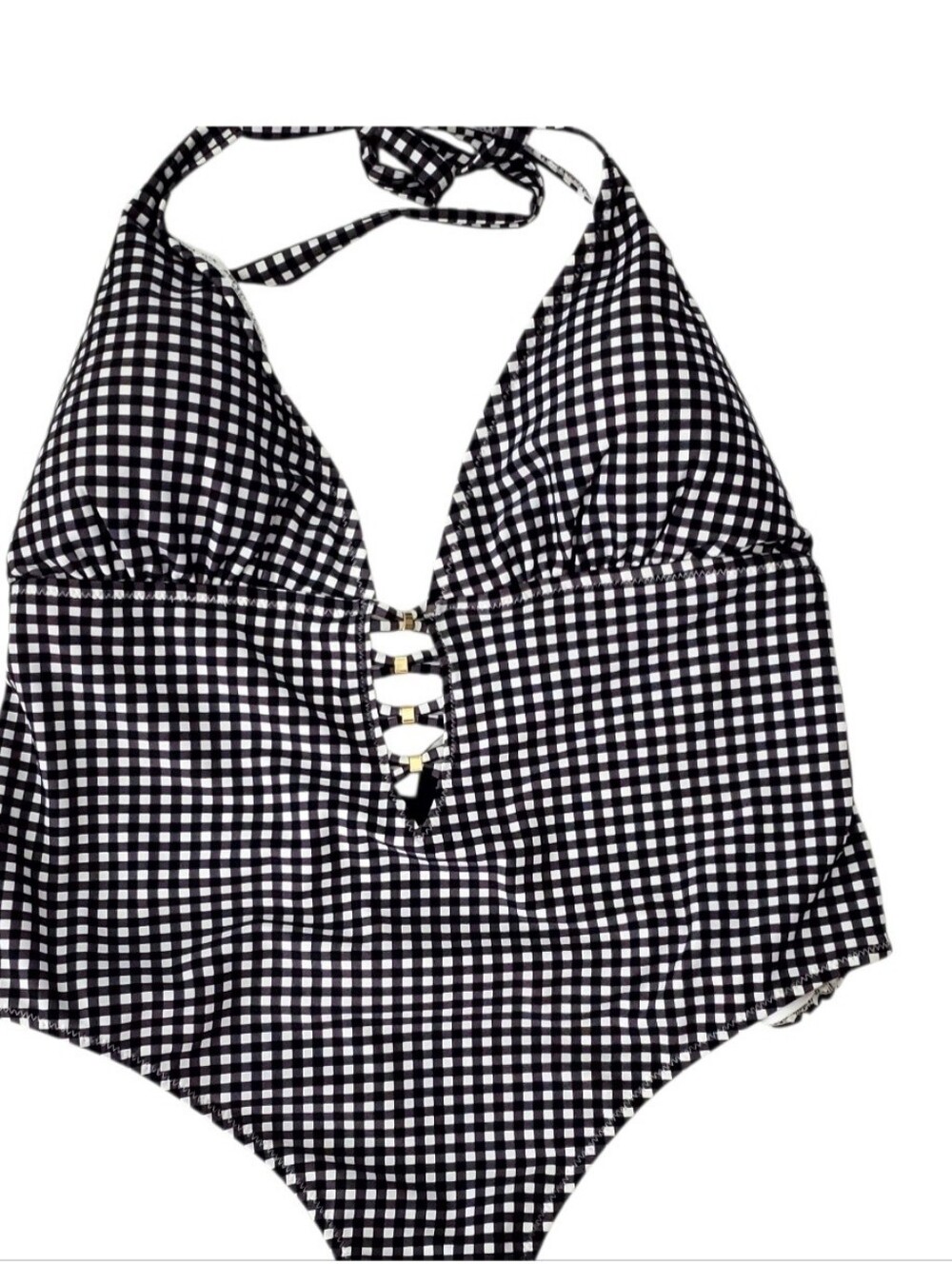 CCX  Black & White Checkered.  One-Pie1ce Swimsuit. Plus Size 18 NWT